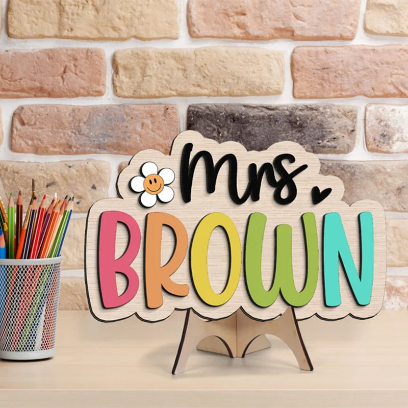 Personalized Teacher Name Sign, Teacher Appreciation Gifts, Custom Teacher Desk Sign