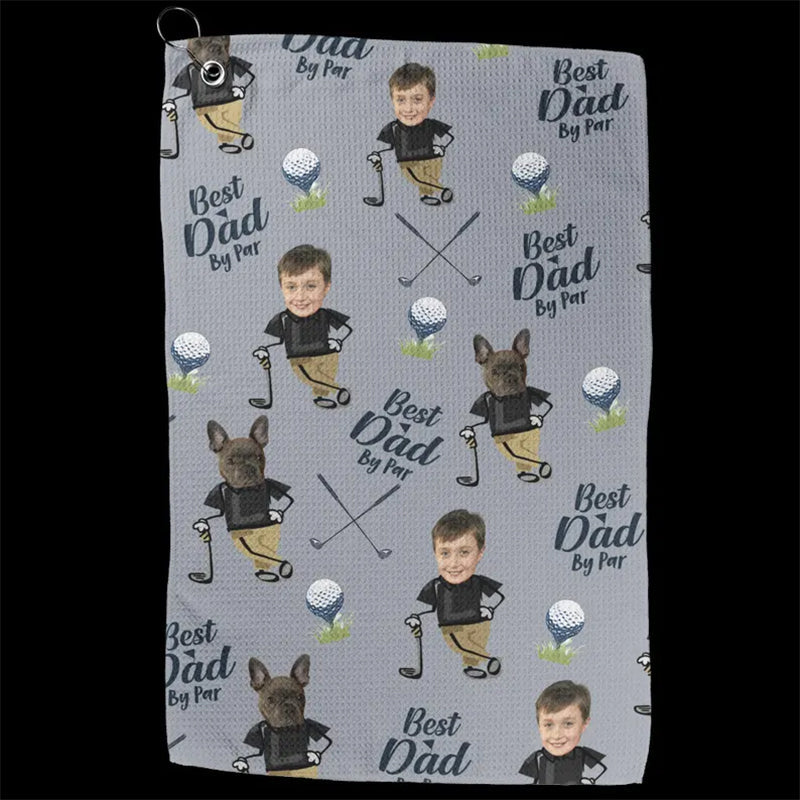 Custom Golf Towel With Kids Photo, Golf Lover Gift