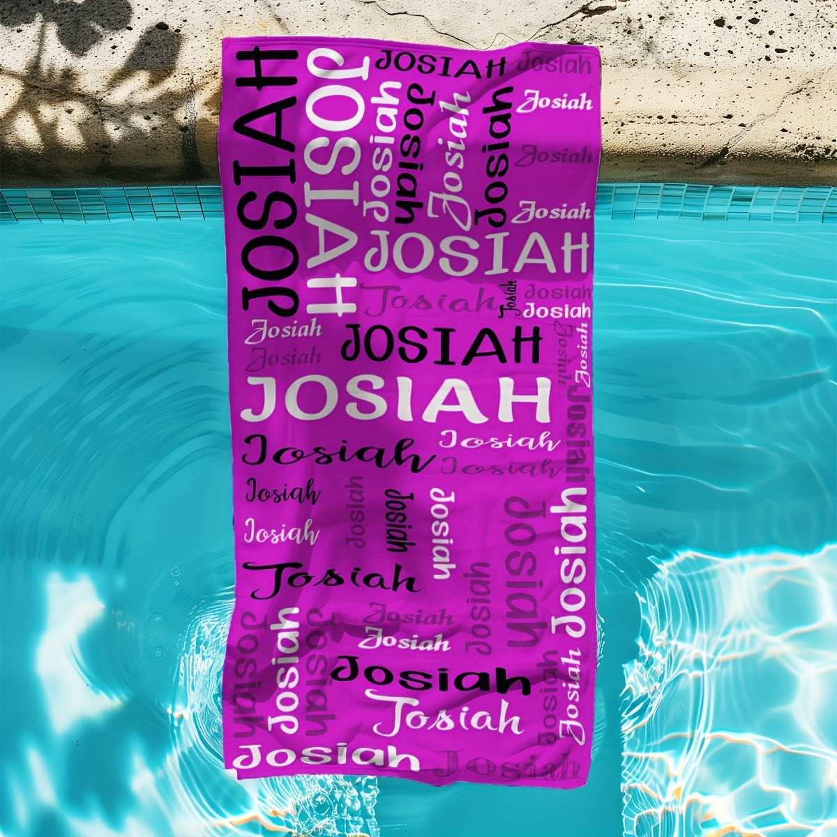 Unisex Personalized Beach Towel, Quick Drying Lightweight Custom Name Bath Towel