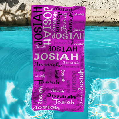Unisex Personalized Beach Towel, Quick Drying Lightweight Custom Name Bath Towel