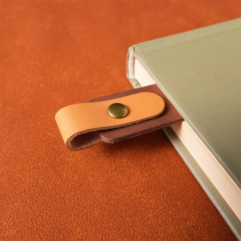 Personalized Leather Bookmark: Custom Engraved Full-Grain Italian Leather