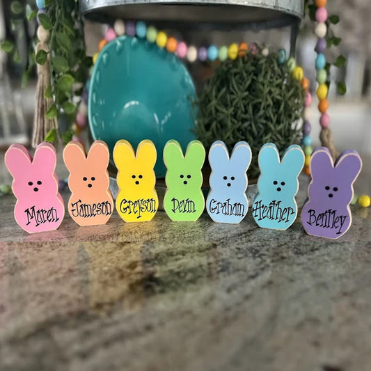 Personalized Easter Bunny Block - Chunky Easter Bunny