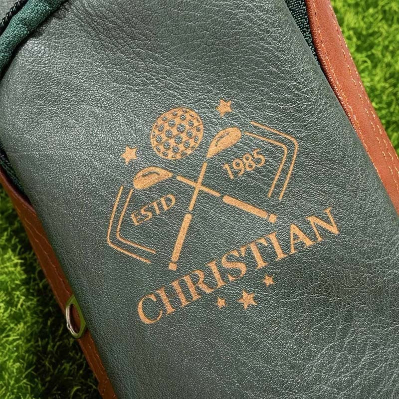 Personalized Leather Engraved Monogram Cigar Bag Gift