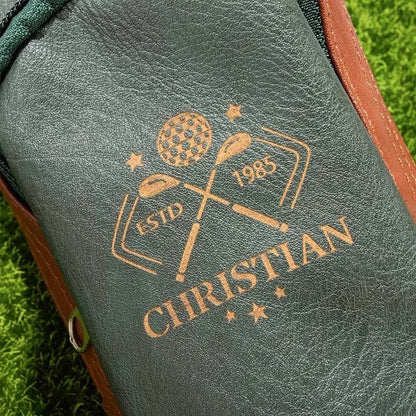 Personalized Leather Engraved Monogram Cigar Bag Gift