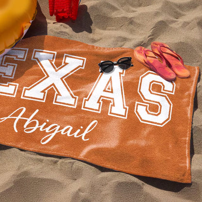Custom College Beach Towel, Graduation Gift, Baseball Team
