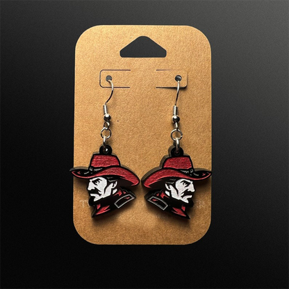 Custom School Mascot/Logo Laser Cut Painted Dangle Earrings