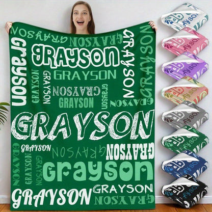 Birthday, Valentine's Day GiftCustom Name Flannel Blanket