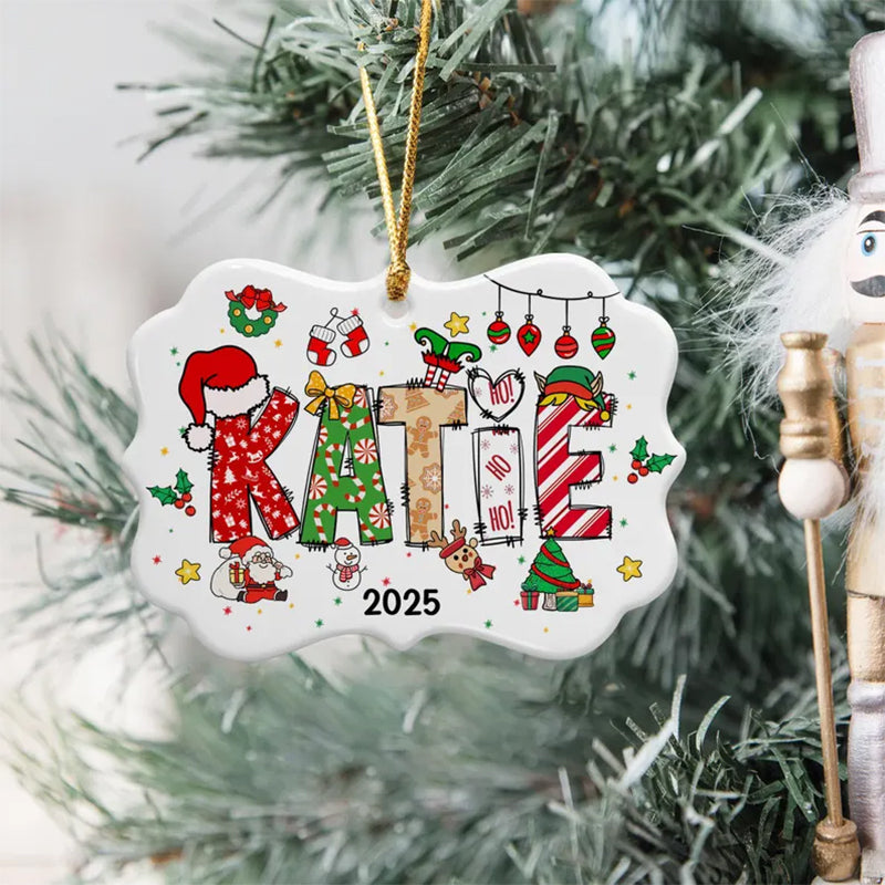 Personalized Kids' Name Christmas Ornament: Custom Acrylic Keepsake