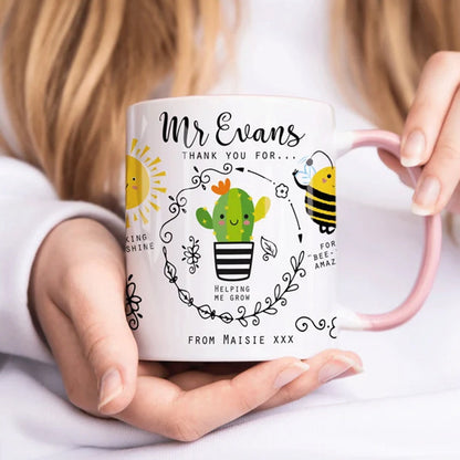 Personalised Teacher Thank You Gift, Teacher Mug With Name