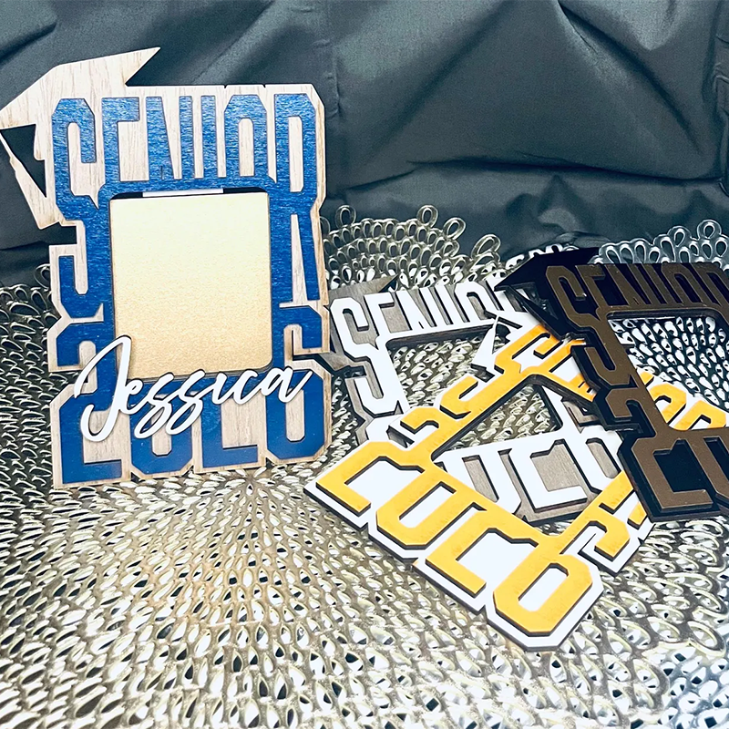 2026 Layered Wood Senior Photo Frame: Personalized Graduation Keepsake