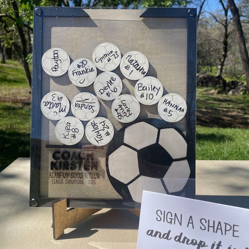 Custom Softball  Baseball  Volleyball Basketball  Soccer Coach Gift Drop Box Plaque