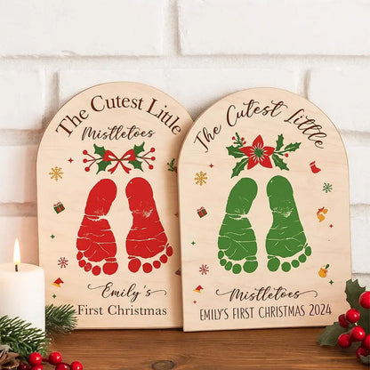 Personalized Baby Footprint Christmas Plaque