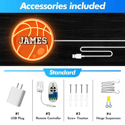 Custom Basketball / Baseball / Football / Rugby Neon Sign, Decoration of Athlete Rooms