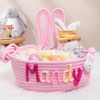 Personalized Easter Basket,Crochet Easter Basket with Name