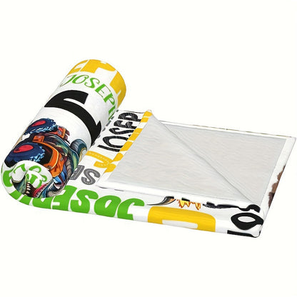 Customizable Dinosaur Truck Print Flannel Throw Blanket