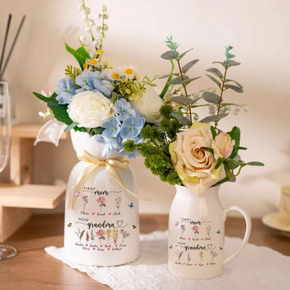 First Mom Now Grandma Vase, Nana's Garden Flower Vase