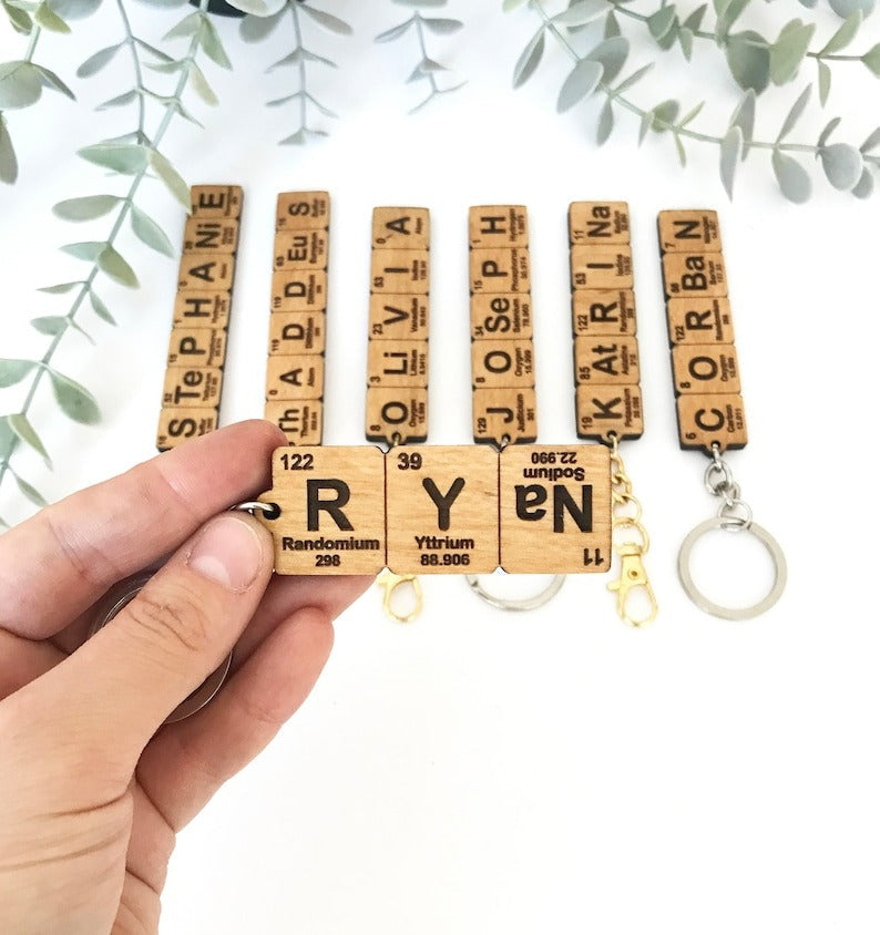 Custom Periodic Table Element Name Key Chain