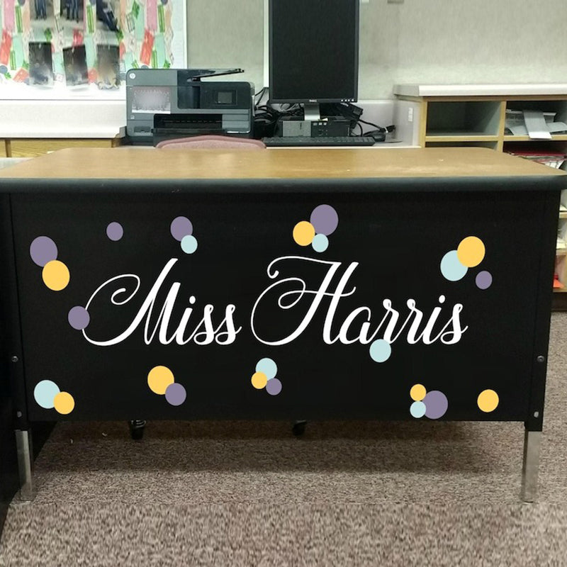 Teacher name, teacher desk decal, classroom decor