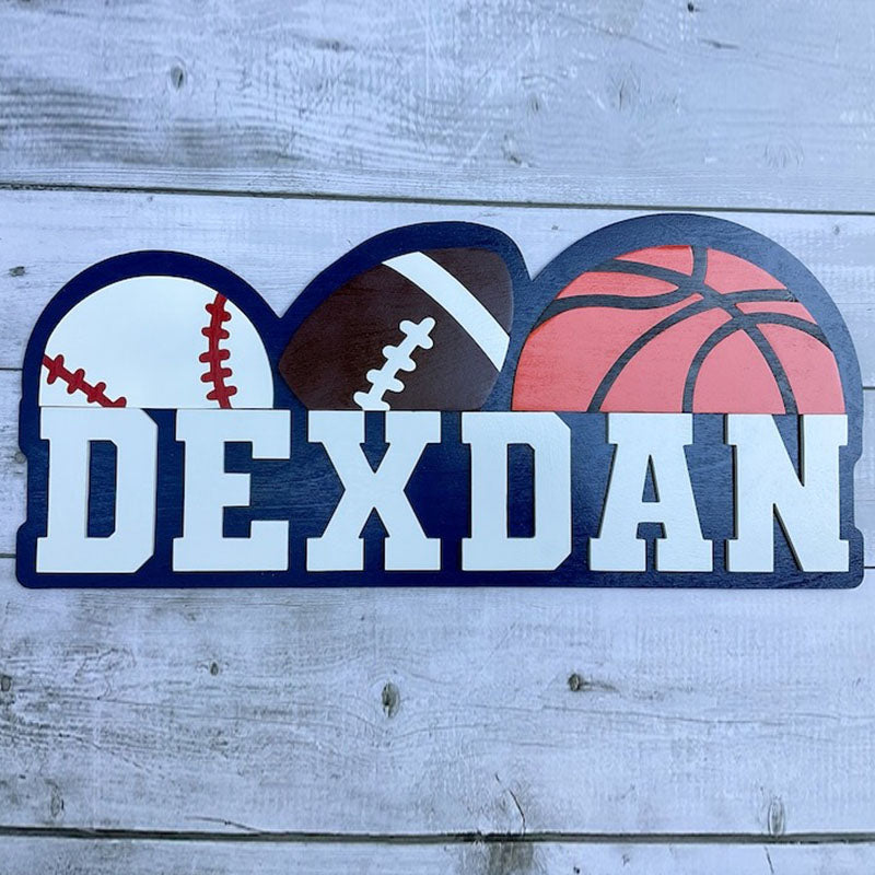 Sports Wood Name Sign