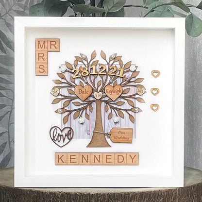 Wedding Gift. Unique Wedding Gift For Couples. Engraved Names. Mr & Mrs Wedding Anniversary Gift. Handmade Keepsake