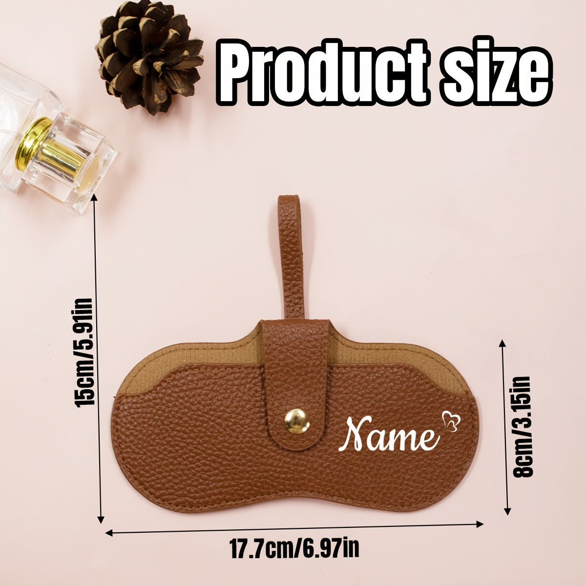 Customizable Soft Faux Leather Eyeglass Case with Name