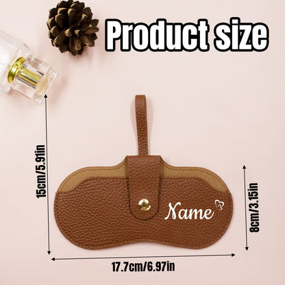Customizable Soft Faux Leather Eyeglass Case with Name