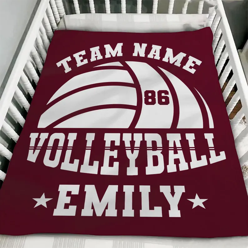 Personalized Team Name Volleyball Gift for Volleyball Team Blanket