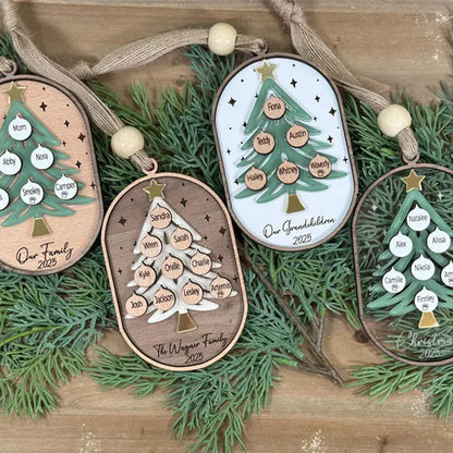 Personalized Family Tree Ornament, Personalized Grandparent Ornament