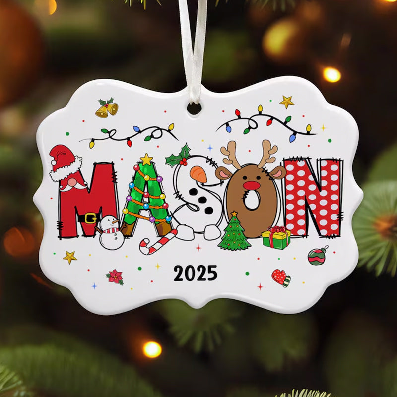 Personalized Christmas Kids Ornaments, Custom Kids Name