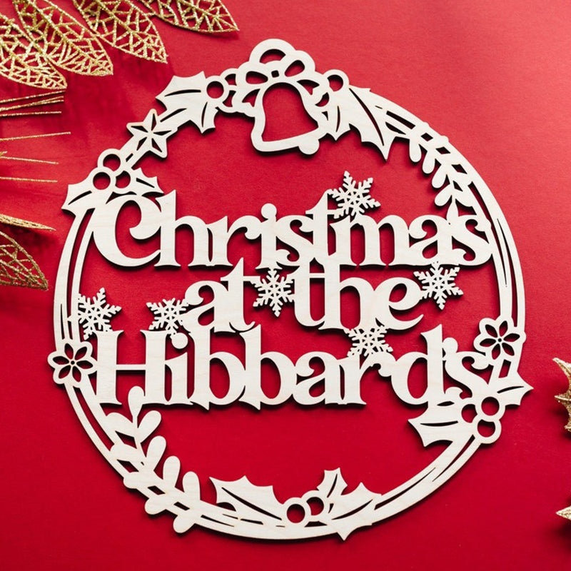 Personalised Christmas Wreath Sign