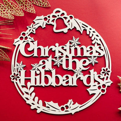 Personalised Christmas Wreath Sign
