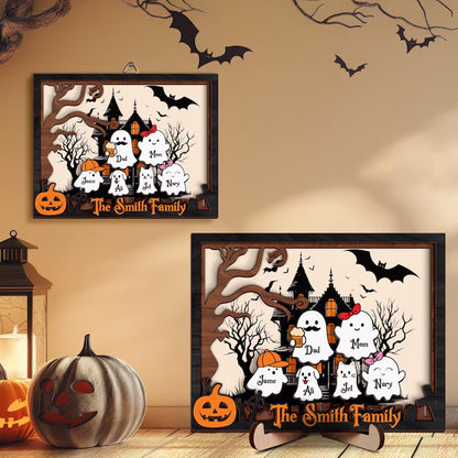 Halloween Ghost Family Personalized, Our Boo Crew, Halloween Family Sign