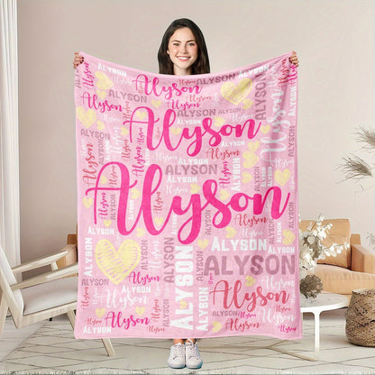 Custom Name Blanket for Boys & Girls - Soft Flannel Personalized Throw
