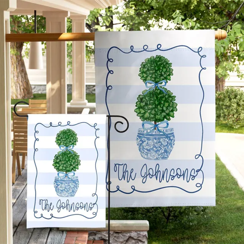 Personalized Topiary Garden Flag Mothers Day Gift Custom Family Name Flag