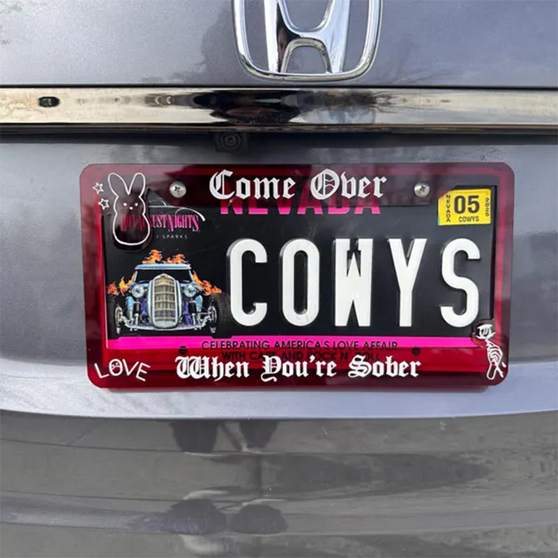 Custom engraved license plate frame