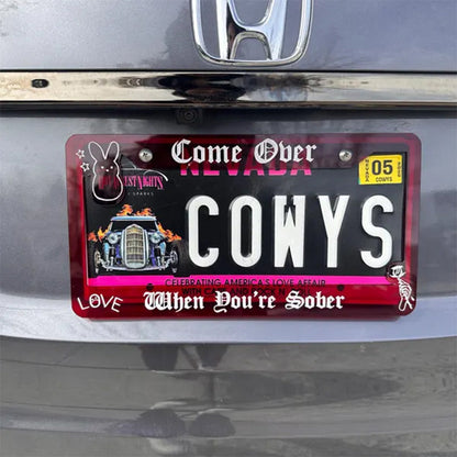 Custom engraved license plate frame