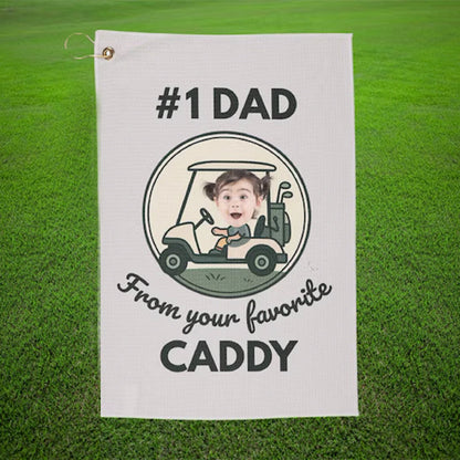 Personalized Custom Golf Towel for Dad with Child's Photo