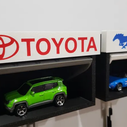 Mini Garage Key Holder: Toy Car Display with Hidden Compartment