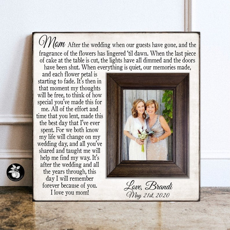 Unique Mother of the Bride Gift, Photo Frame