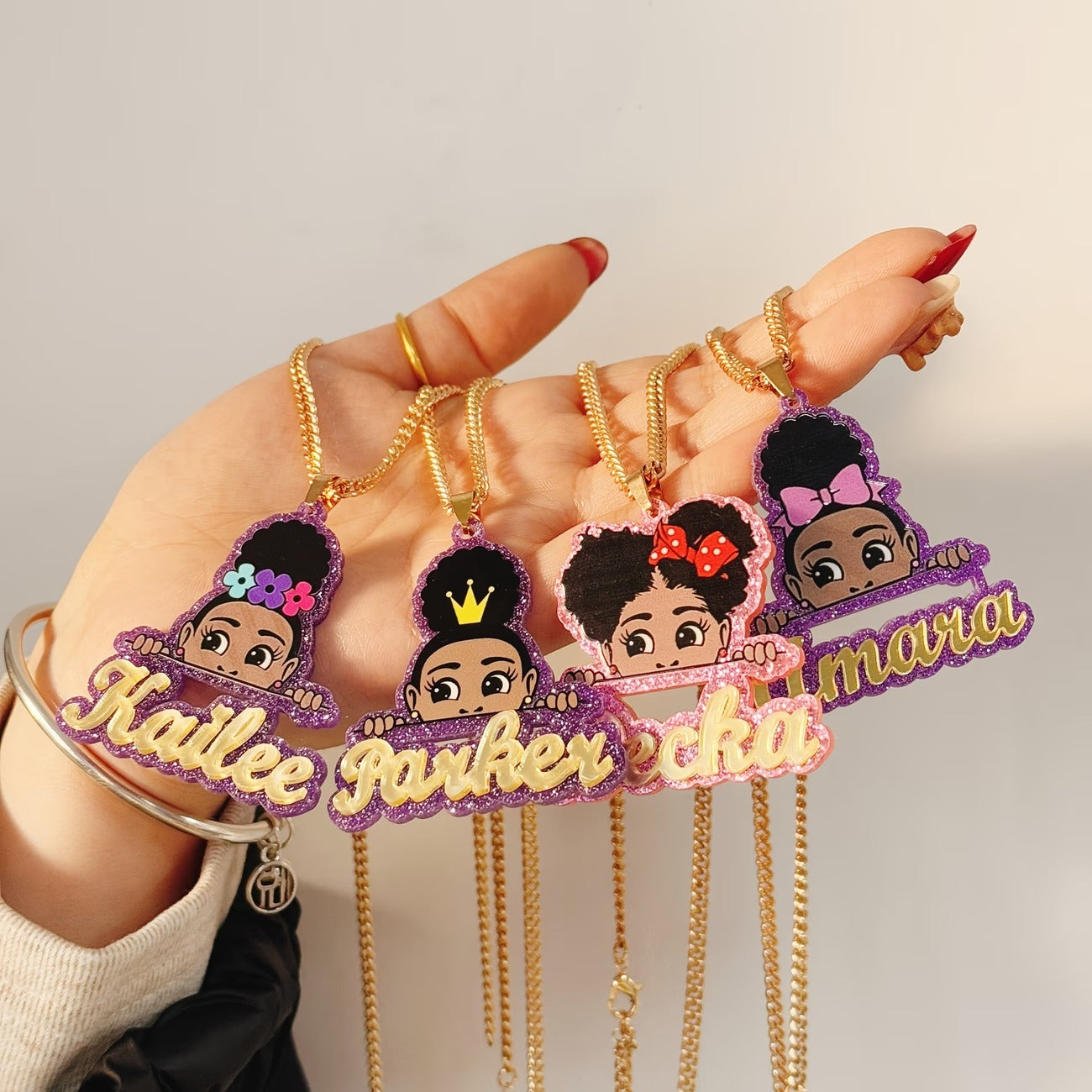 Custom Acrylic Name Necklace Featuring