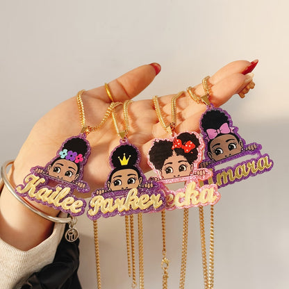 Custom Acrylic Name Necklace Featuring