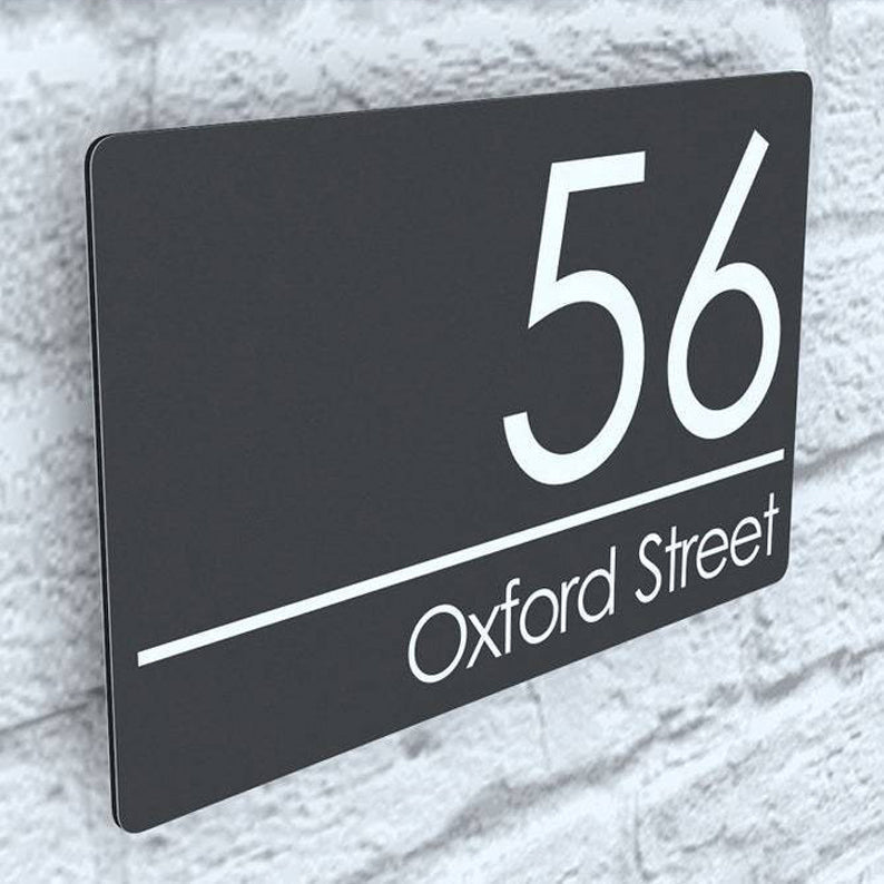 Modern Contemporary Property Number Door Sign Plaque