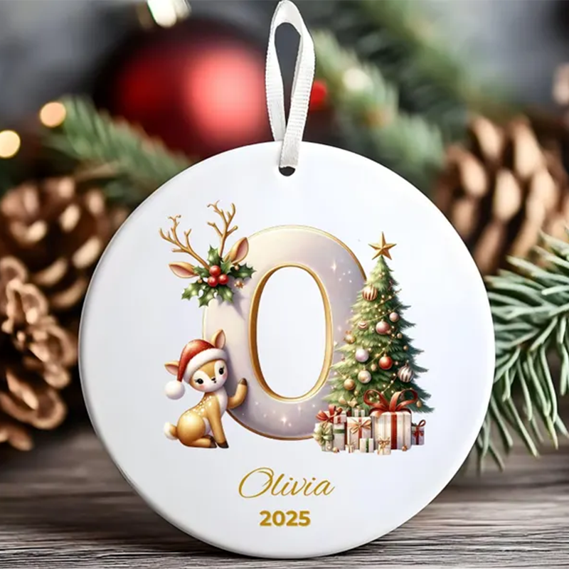 Custom Letter ornament, Christmas Letters Clipart, Christmas Reindeer