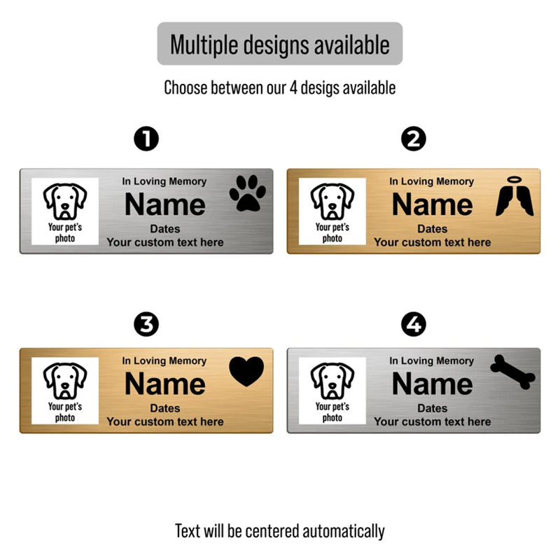 Custom Pet Memorial Urn Adhesive Nameplate