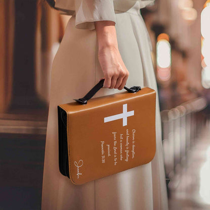 Custom Faux Leather Bible Cover: Engraved Religious Gift