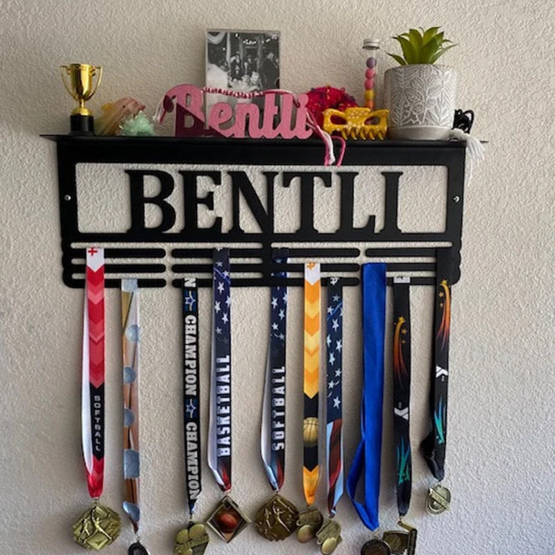 Custom Name Medal Hanger and Trophy Shelf