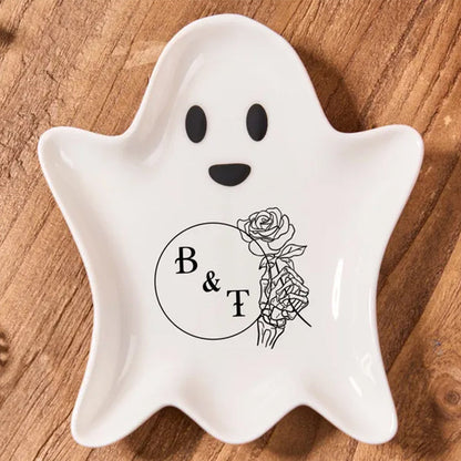 Personalised Ghost Shaped Ring Plate,Spoon Rest