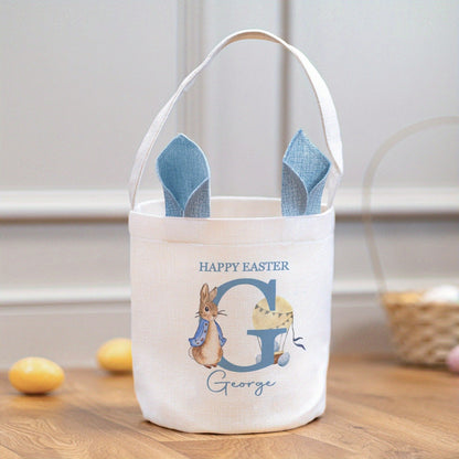 Personalized Easter Bunny Gift Bag with Custom Name Initials
