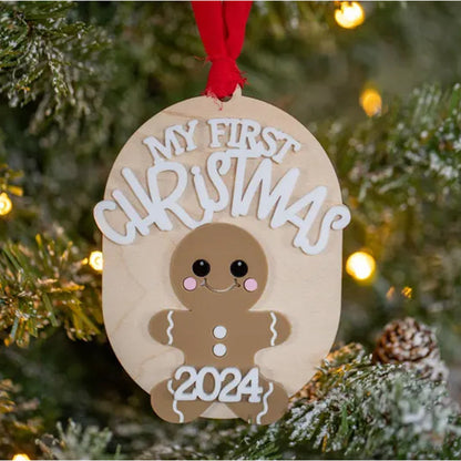 Baby’s First Christmas Ornament 2025, Personalized Gingerbread Ornament