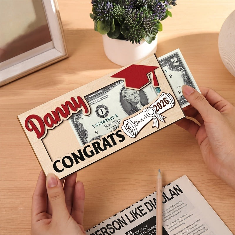 Personalized Graduation 2026 Money Holder Gift | Custom Gift for Grad Student